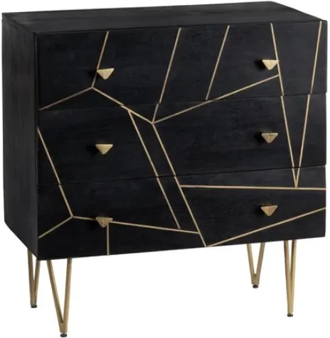 Crestview Collection Black/Gold Chest