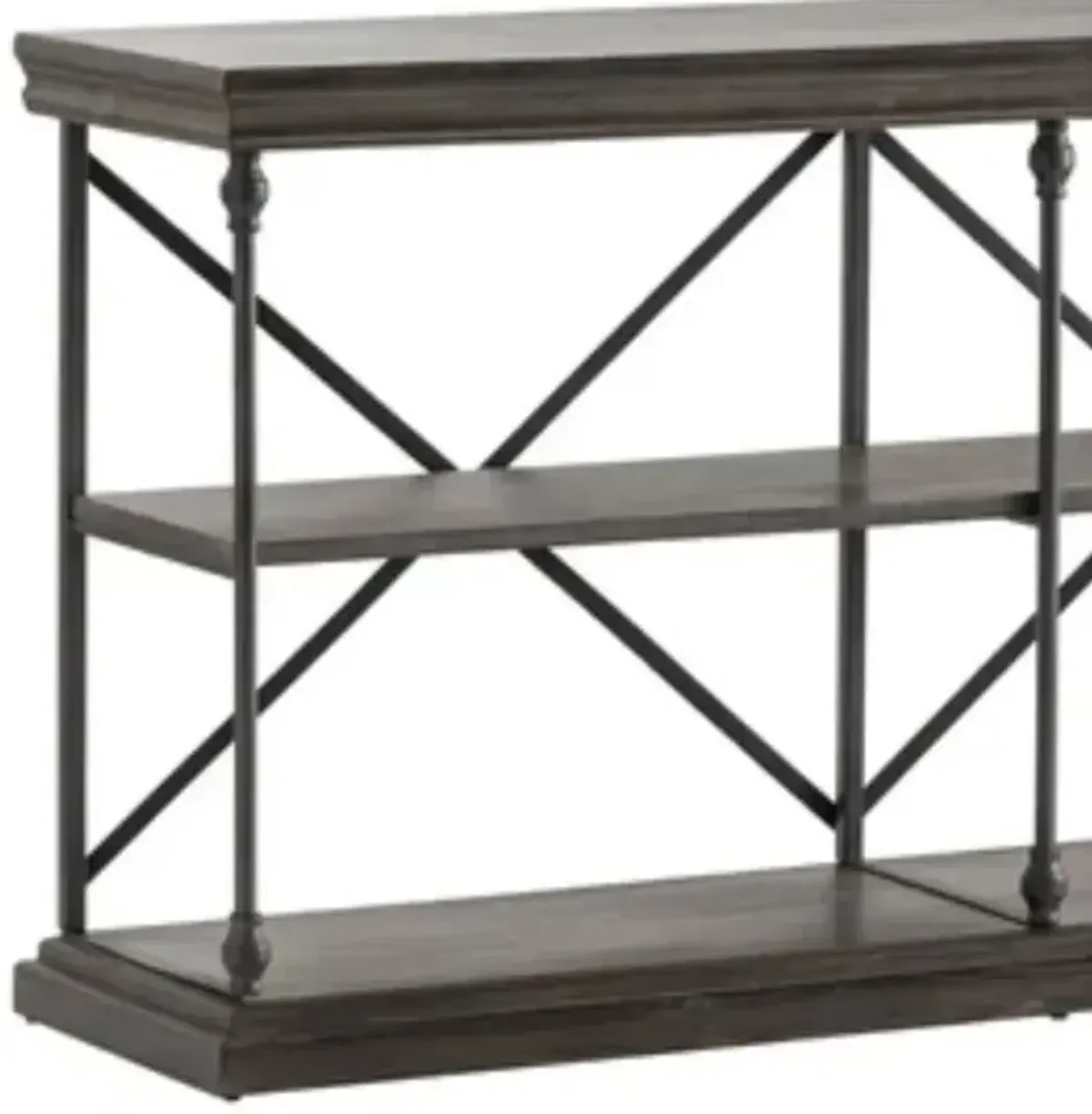 Crestview Collection Covington Brown Console Table with Black Frame
