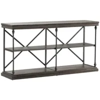 Crestview Collection Covington Brown Console Table with Black Frame