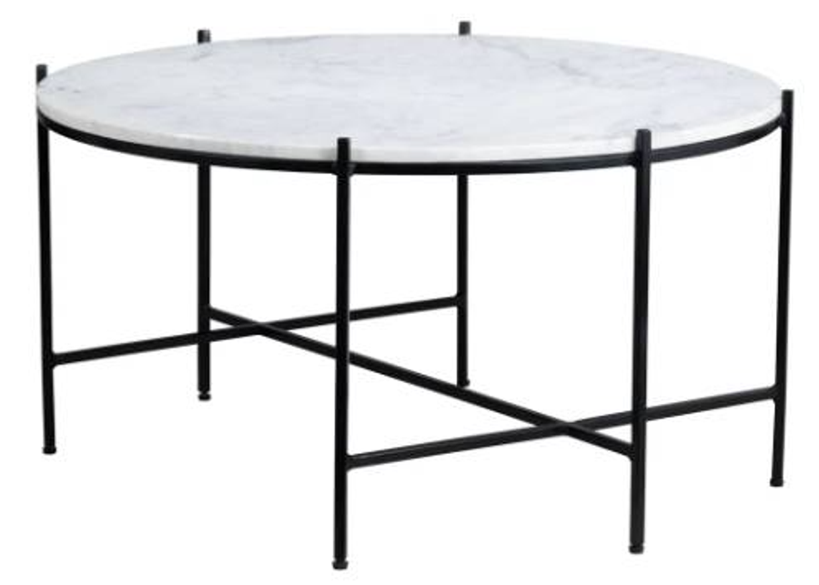 Crestview Collection Talley White Coffee Table with Black Base