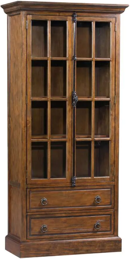 Crestview Collection Hawthorne Estate Distressed Pecan Curio Cabinet