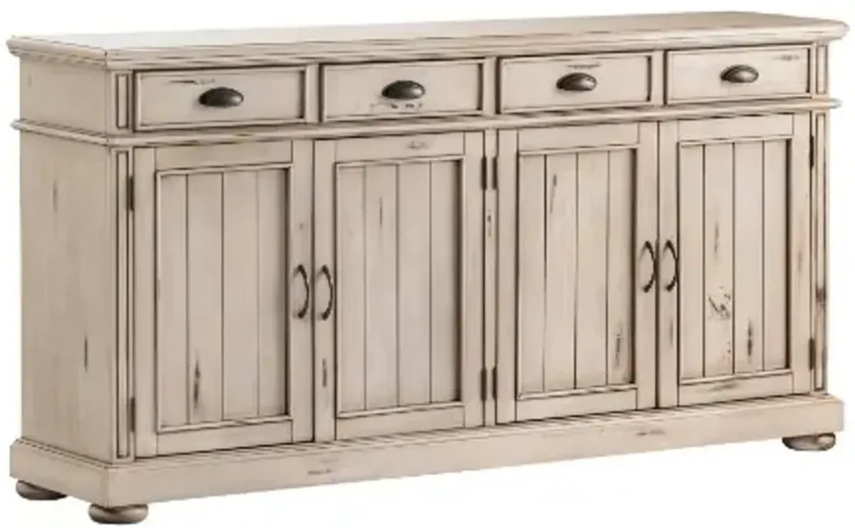 Crestview Collection Hawthorne Estate Distressed White Sideboard