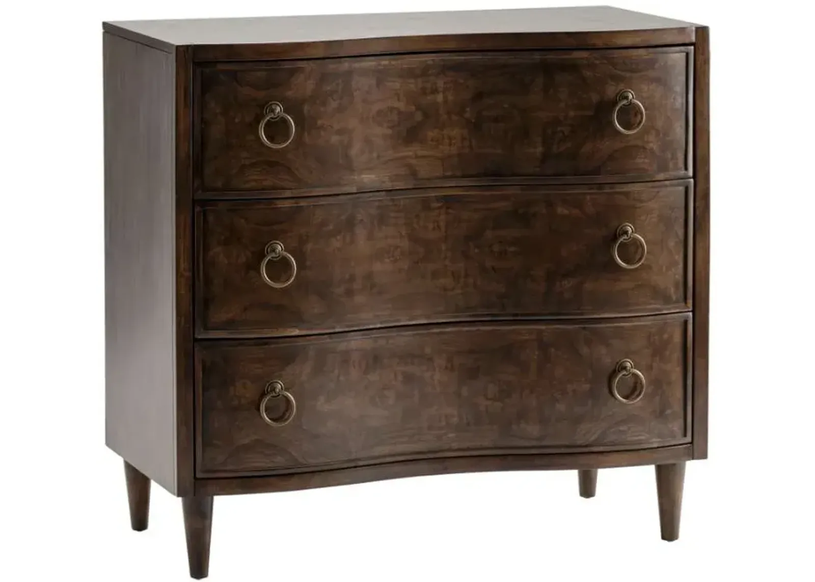 Crestview Collection Hawthorne Estate Olive Ash Burl Curved Drawer Chest