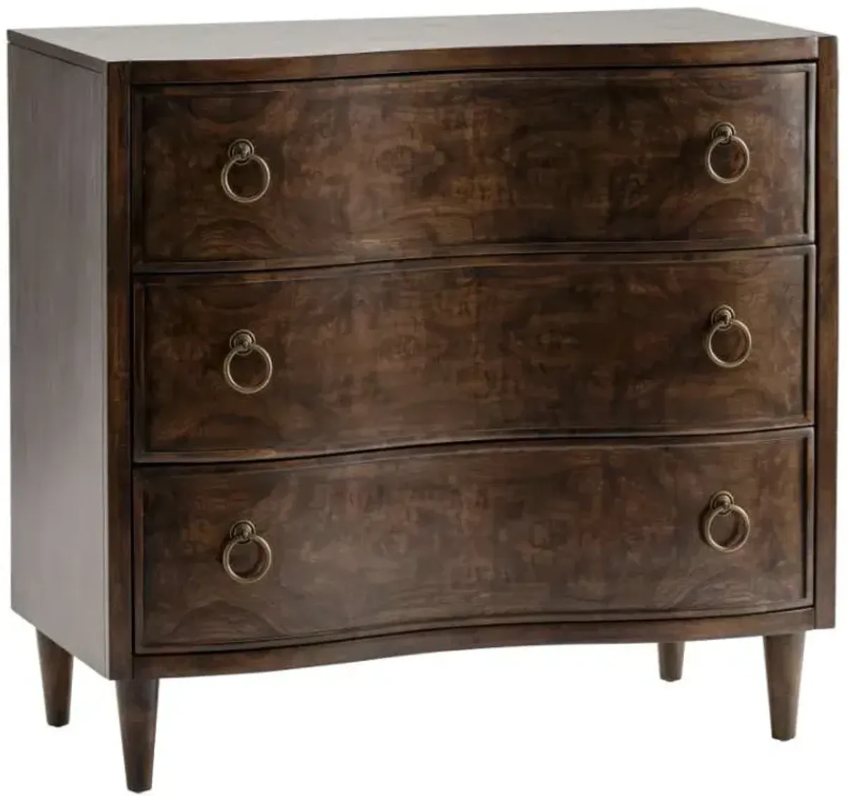 Crestview Collection Hawthorne Estate Olive Ash Burl Curved Drawer Chest