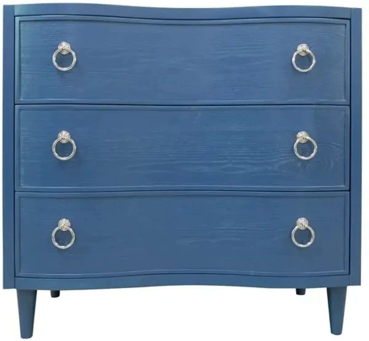 Crestview Collection Hawthorne Estate Postman Blue Oak Curved Drawer Chest