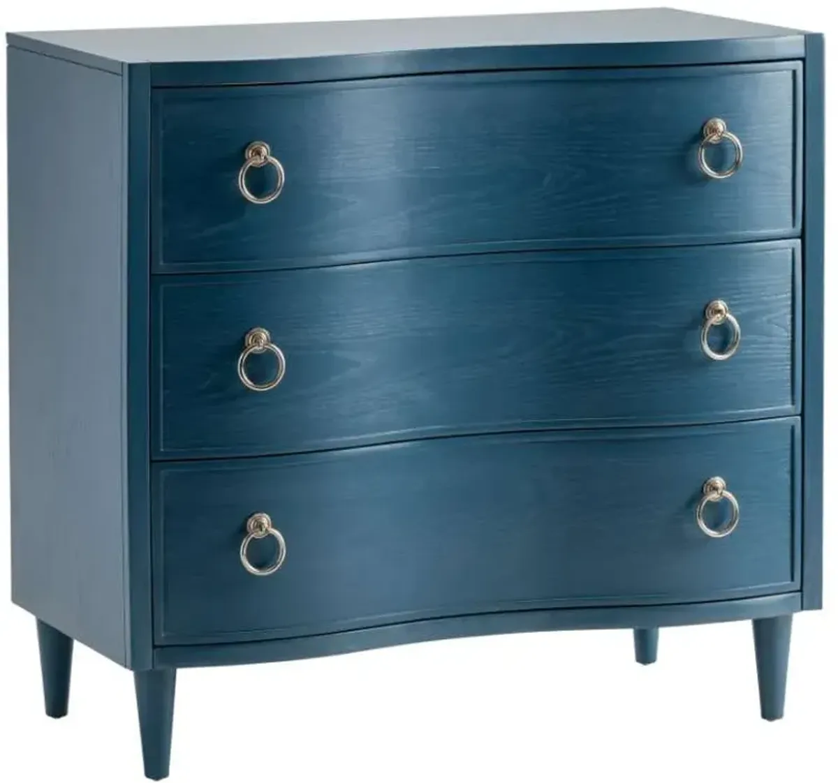 Crestview Collection Hawthorne Estate Postman Blue Oak Curved Drawer Chest