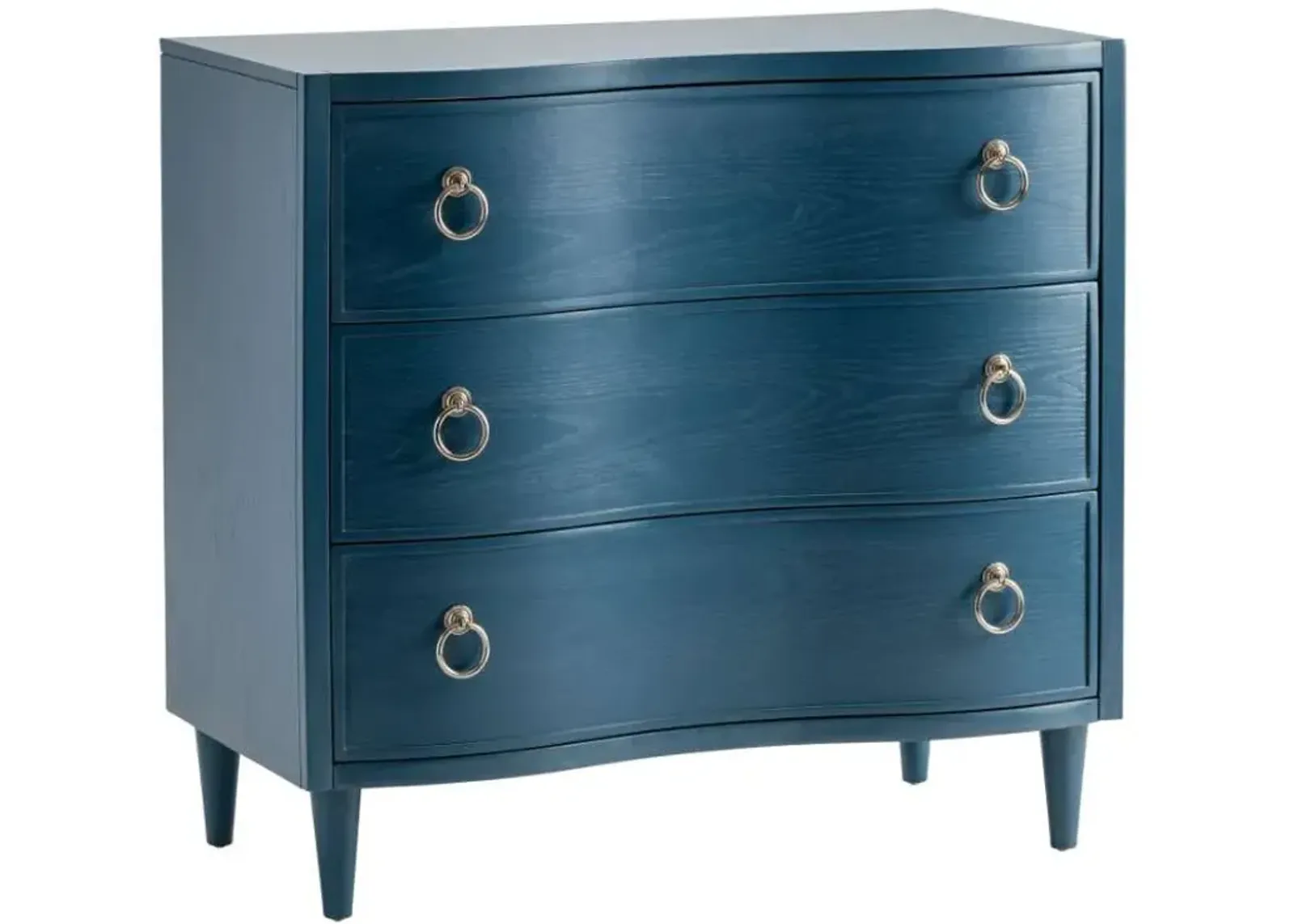 Crestview Collection Hawthorne Estate Postman Blue Oak Curved Drawer Chest