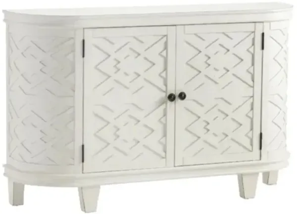 Crestview Collection Hawthorne Estate White Curved Fretwork Credenza