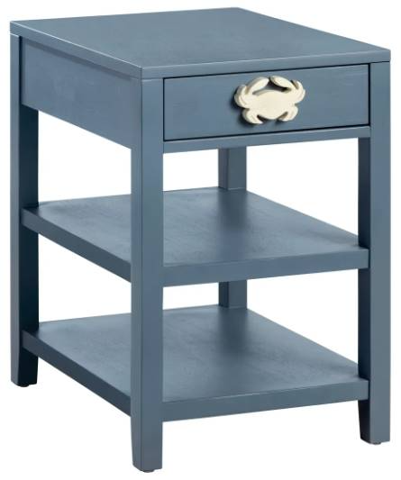 Crestview Collection Grab Blue Chairside Table