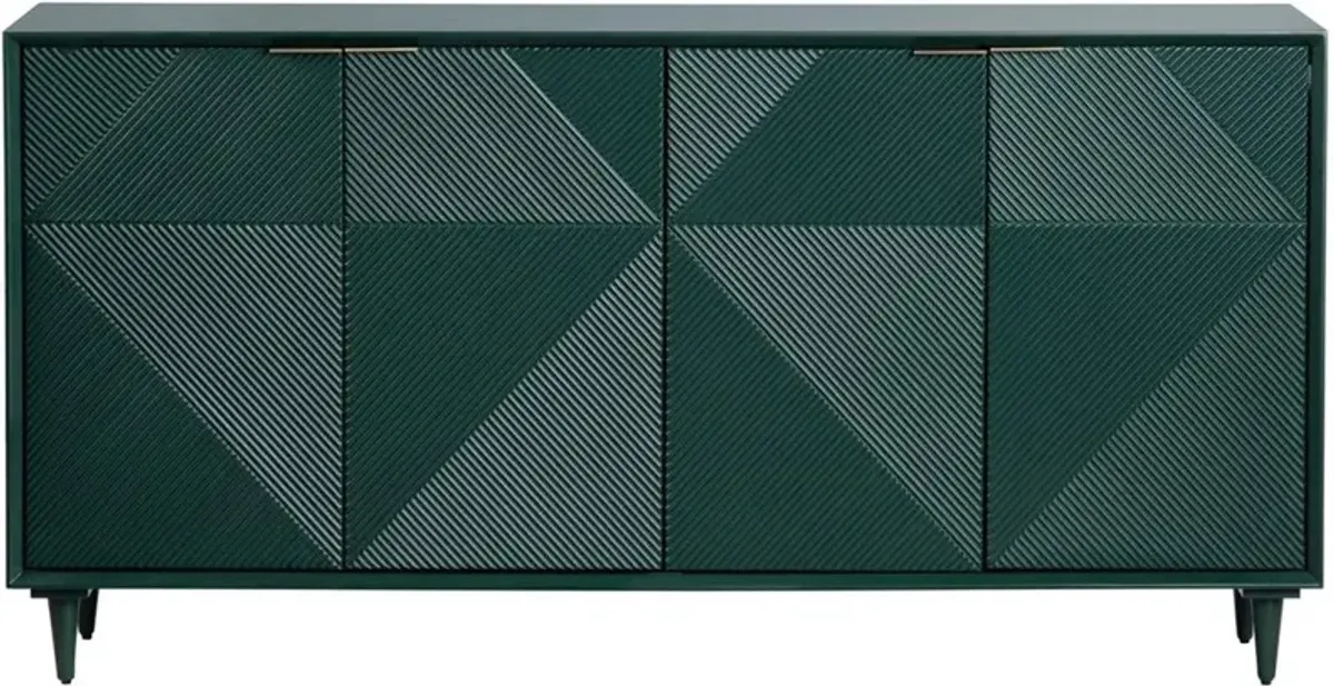 Crestview Collection Evergreen Green Four Door Sideboard