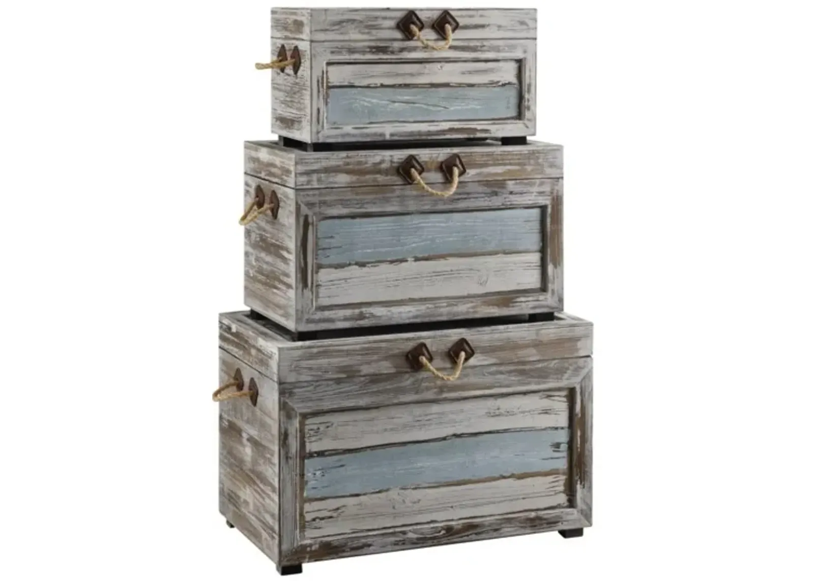 Crestview Collection Nantucket Weathered Wood Trunks