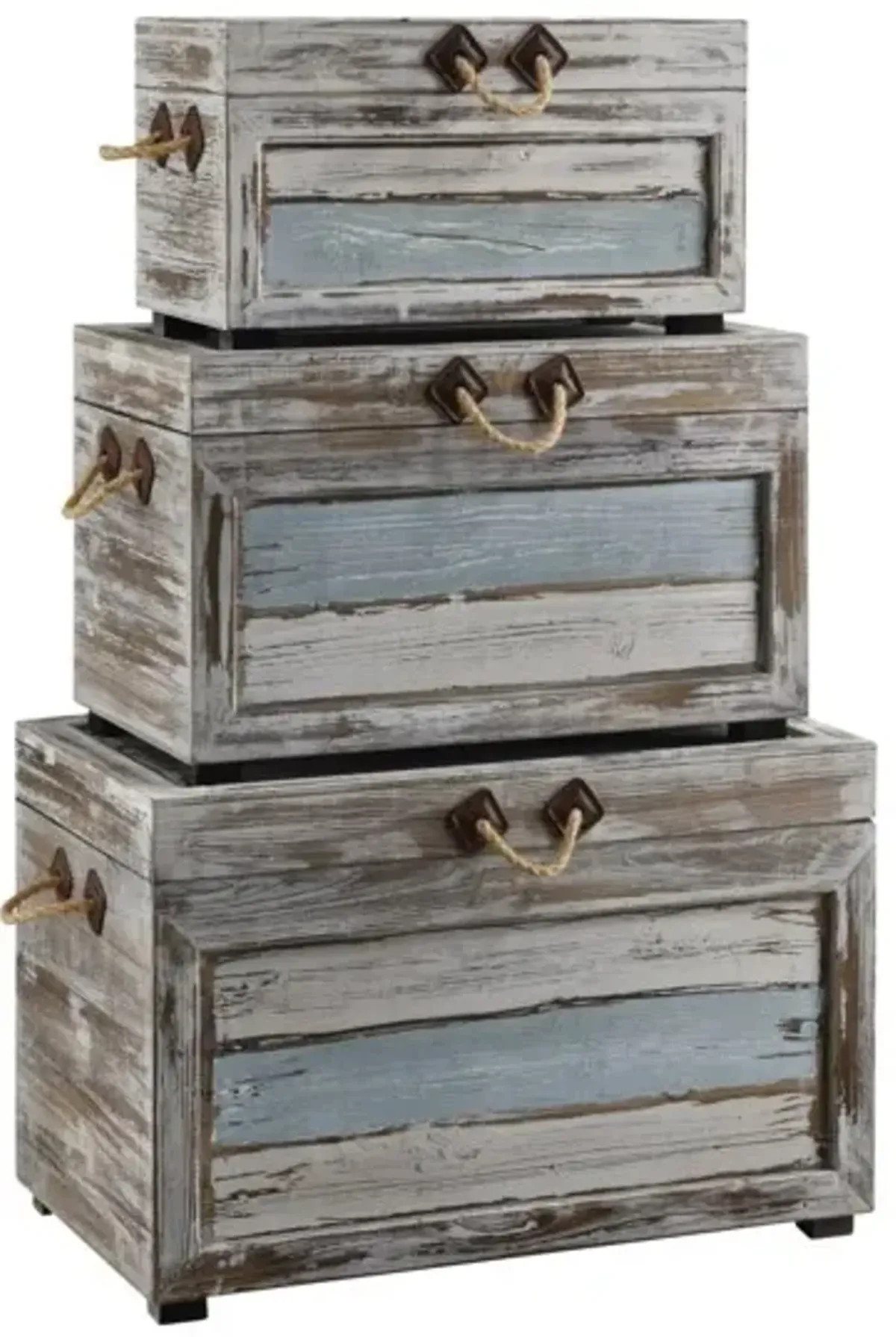 Crestview Collection Nantucket Weathered Wood Trunks