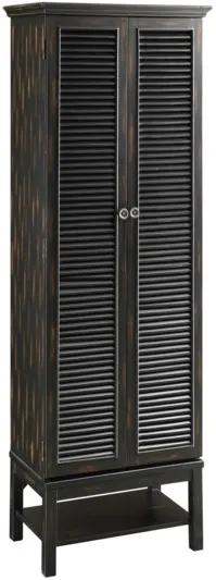 Crestview Collection Wilmington Louvered Black Tall Door Cabinet