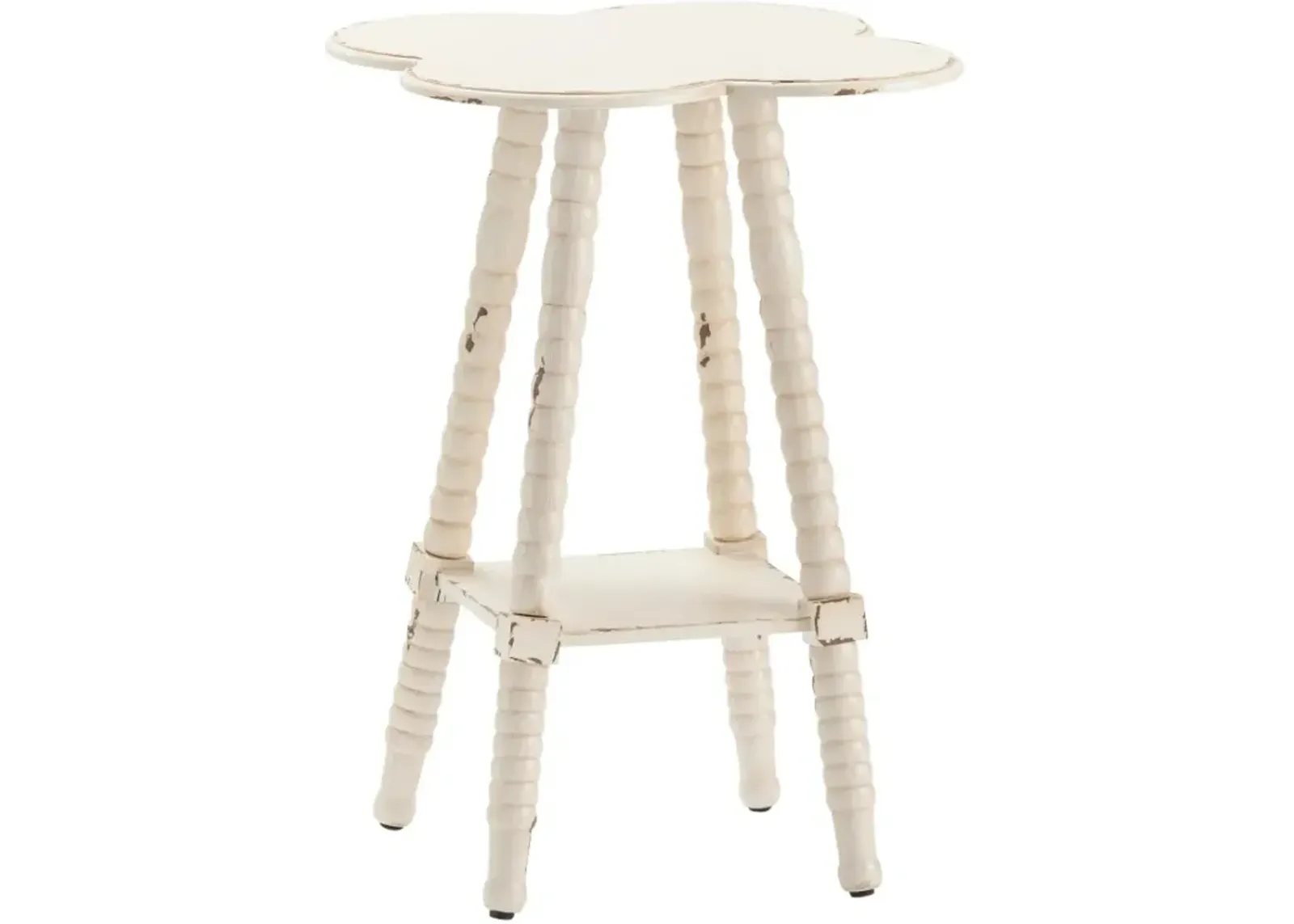 Crestview Collection Clover White Accent Table