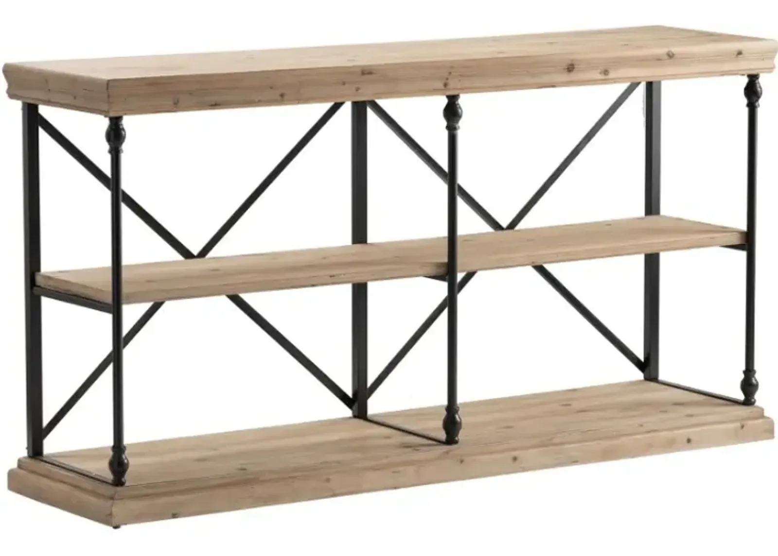 Crestview Collection La Salle Natural Console Table with Black Frame