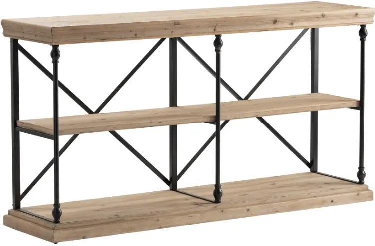 Crestview Collection La Salle Natural Console Table with Black Frame