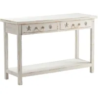 Crestview Collection Seaside White Coastal Console Table