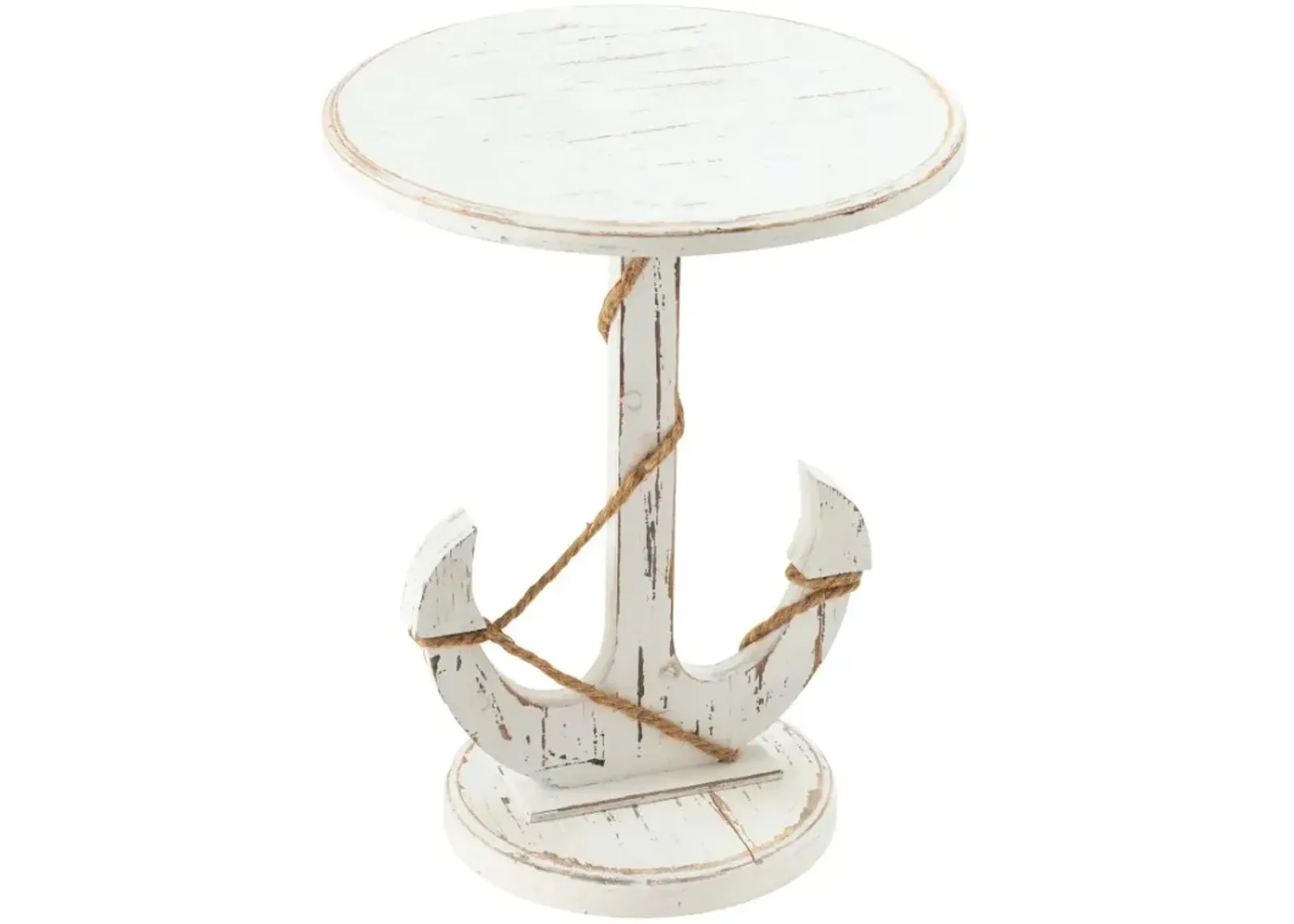 Crestview Collection Harbor Distressed White Accent Table