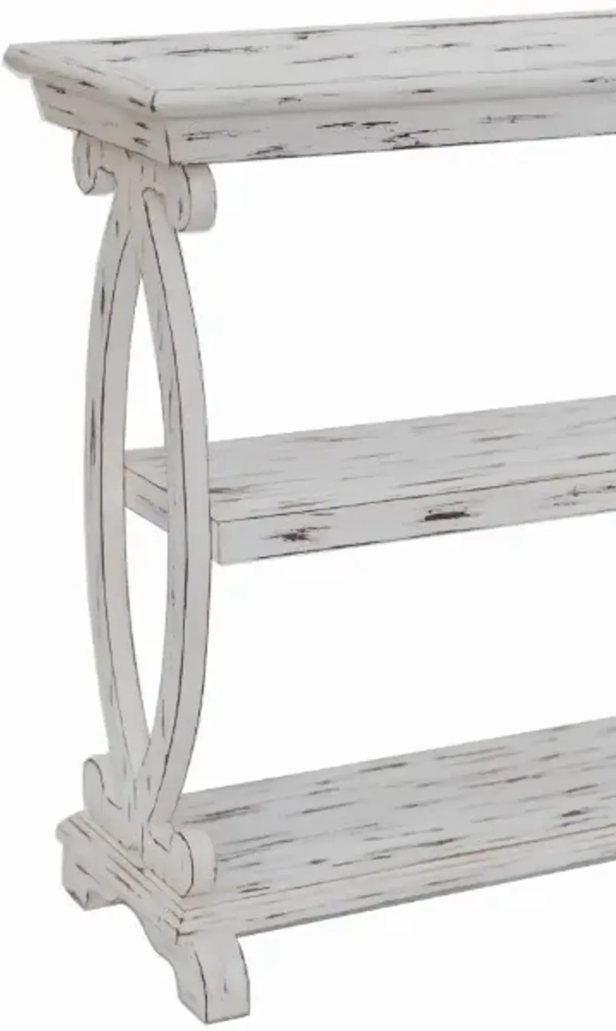 Crestview Collection Newport Distressed White Console Table