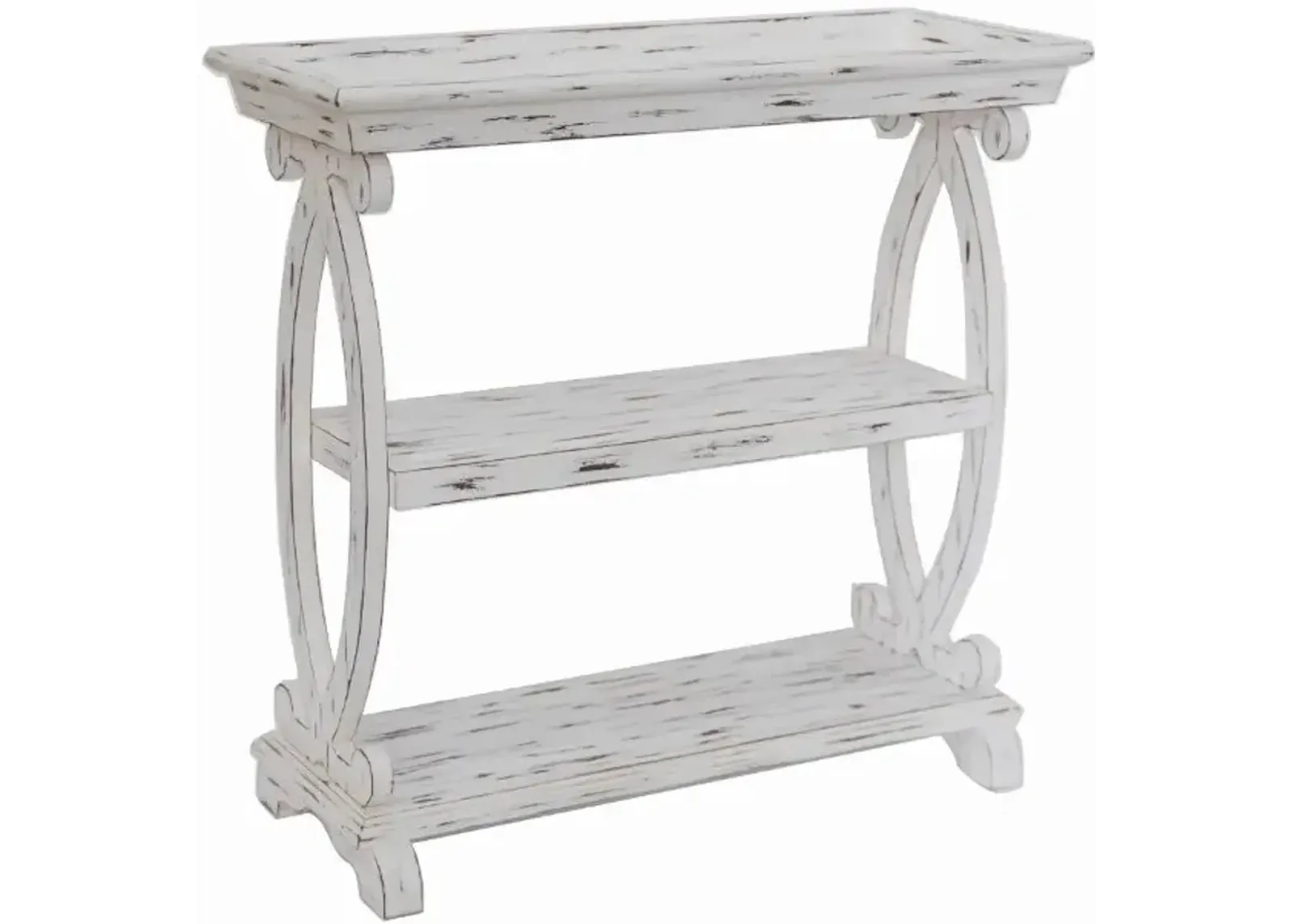 Crestview Collection Newport Distressed White Console Table