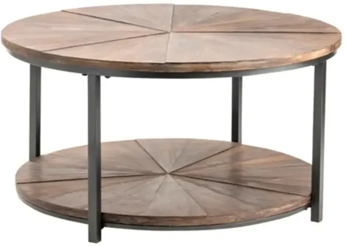 Crestview Collection Jackson Brown Cocktail Table with Black Frame