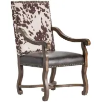 Crestview Collection Mesquite Ranch Leather and Faux Cowhide Armchair