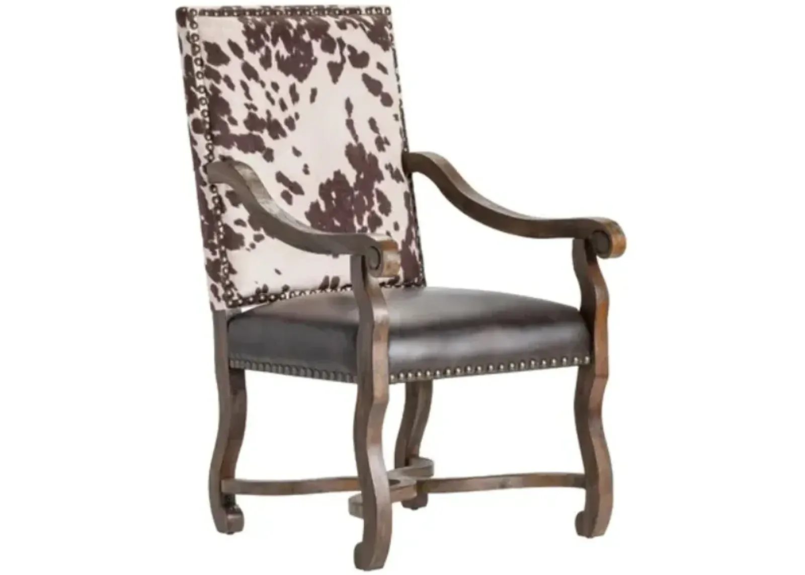 Crestview Collection Mesquite Ranch Leather and Faux Cowhide Armchair