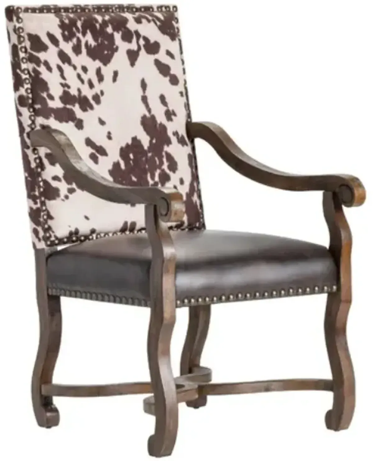 Crestview Collection Mesquite Ranch Leather and Faux Cowhide Armchair