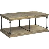 Crestview Collection La Salle Natural Cocktail Table with Black Frame