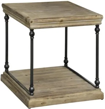 Crestview Collection La Salle Natural End Table with Black Frame