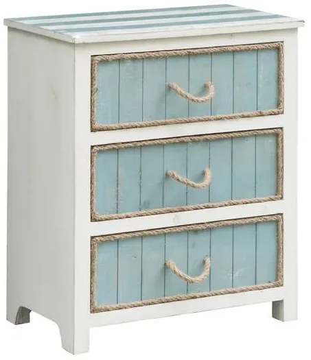 Crestview Collection South Shore Blueish Grey and White Accent Chest