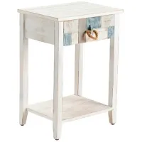 Crestview Collection South Shore White Accent Table with Blue Accents