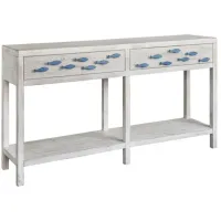 Crestview Collection Swimming Upstream Antique White Console