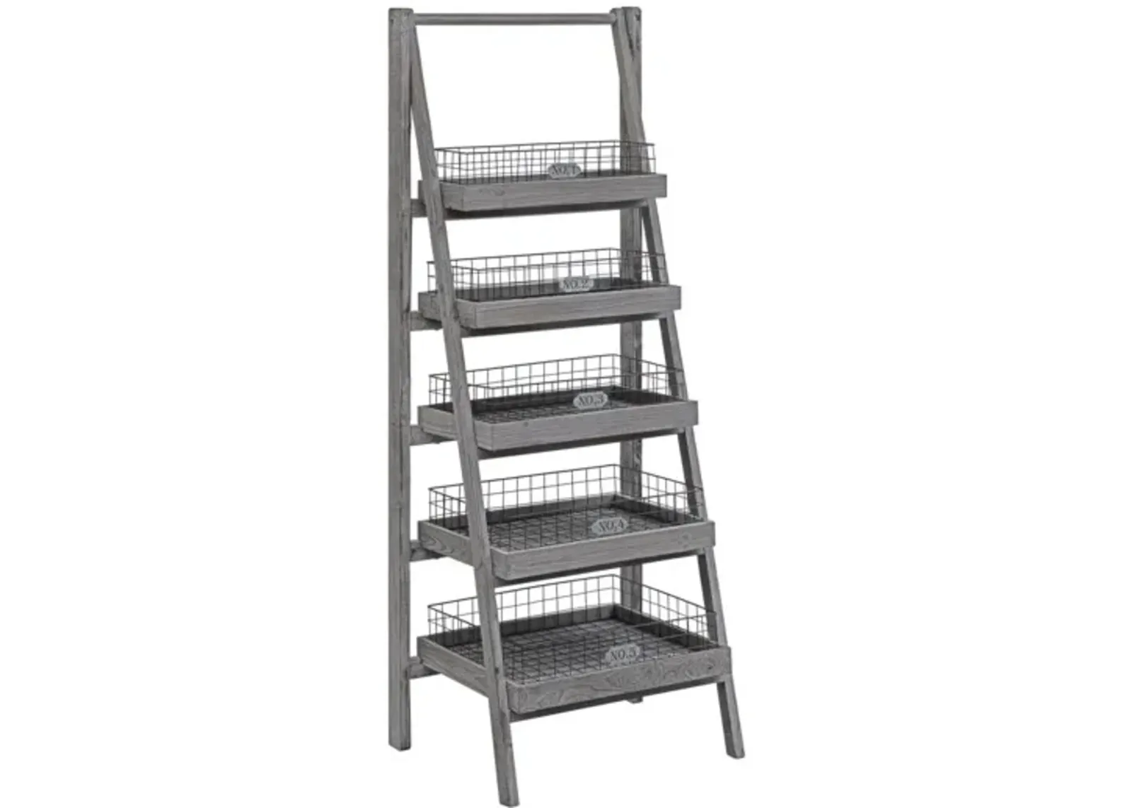 Crestview Collection Hastings Charcoal Grey Angled Etagere