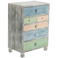 Crestview Collection Key West Grey Driftwood and Multi Color Nautical Chest
