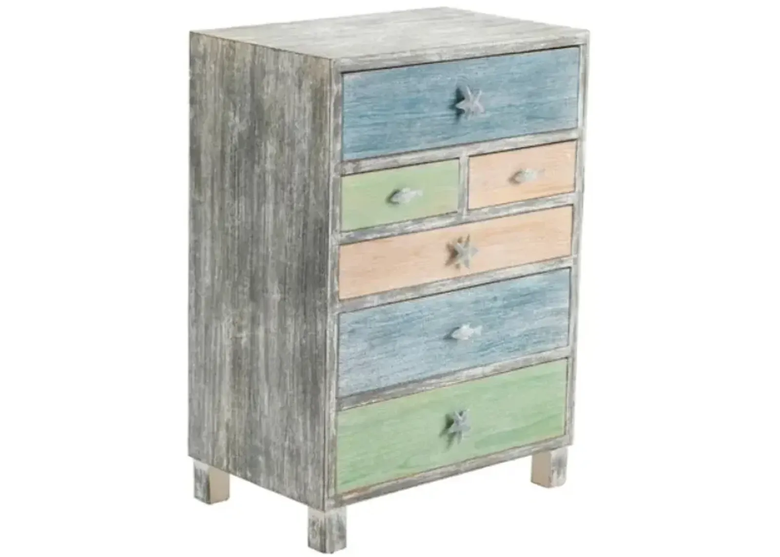 Crestview Collection Key West Grey Driftwood and Multi Color Nautical Chest