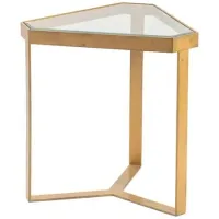Crestview Collection Melrose Glass Top Accent Table with Gold Base