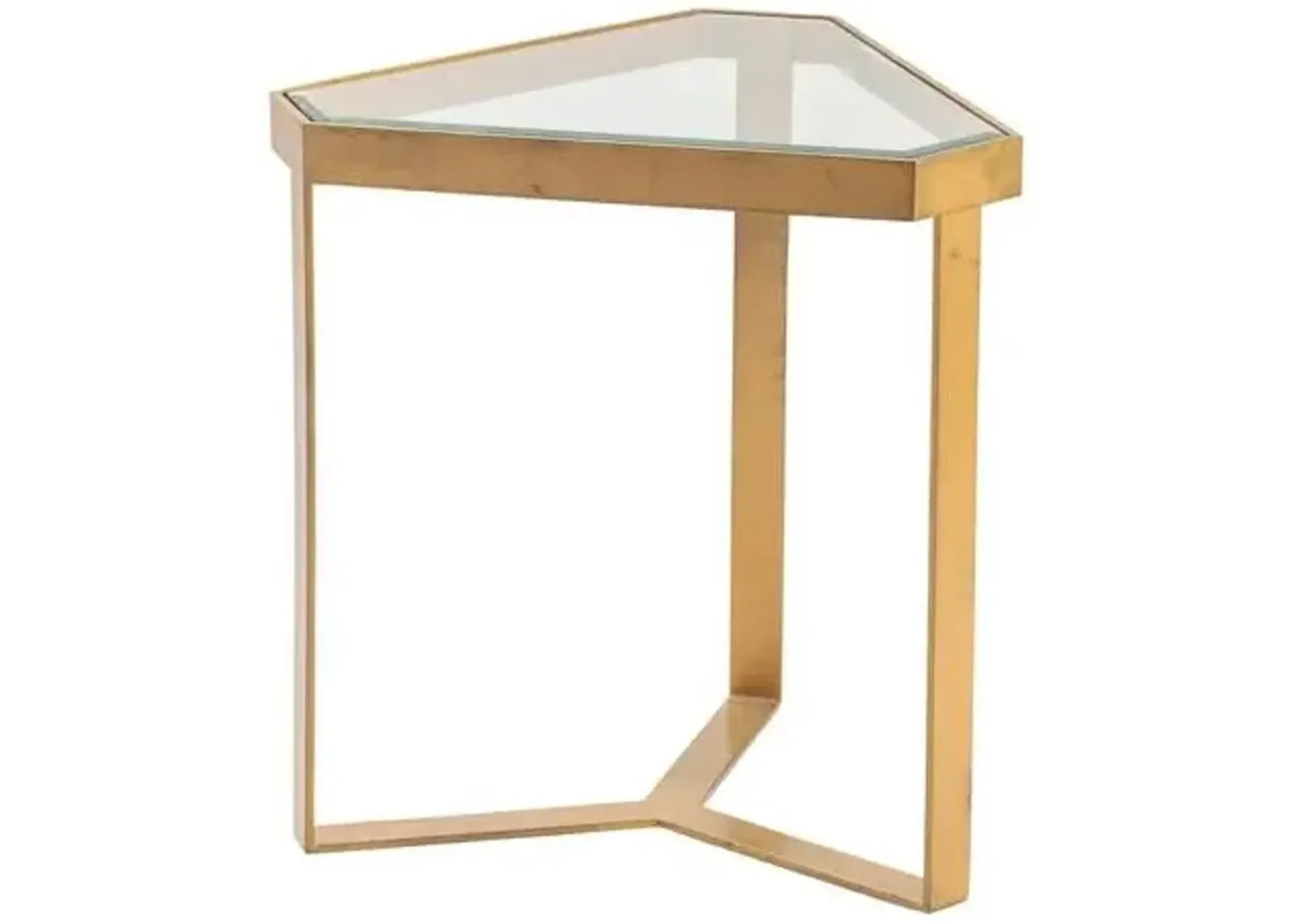 Crestview Collection Melrose Glass Top Accent Table with Gold Base