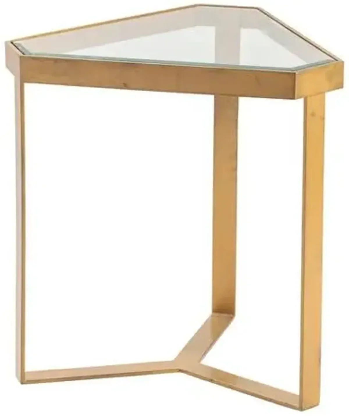 Crestview Collection Melrose Glass Top Accent Table with Gold Base