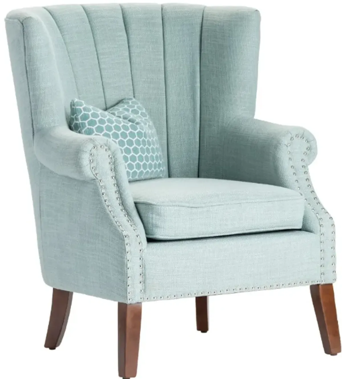 Crestview Collection Avana Channel Back Teal Accent Chair 