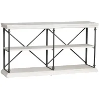 Crestview Collection Hanover White Console Table with Black Frame