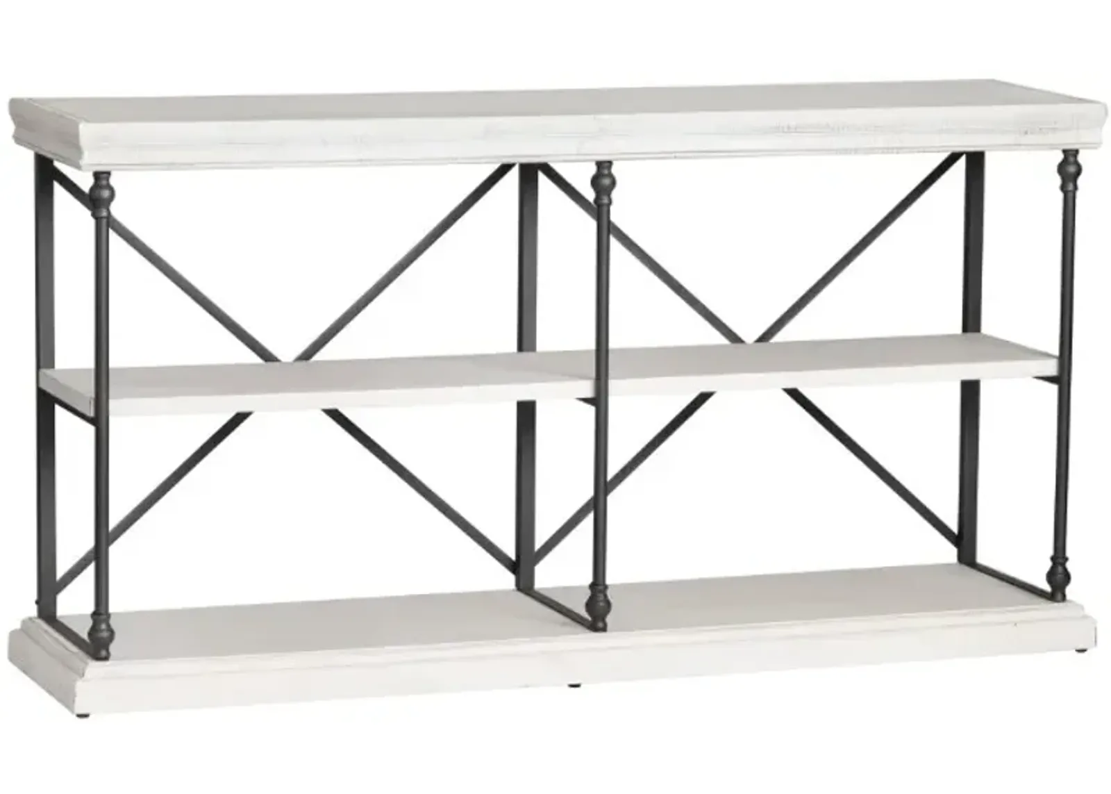 Crestview Collection Hanover White Console Table with Black Frame