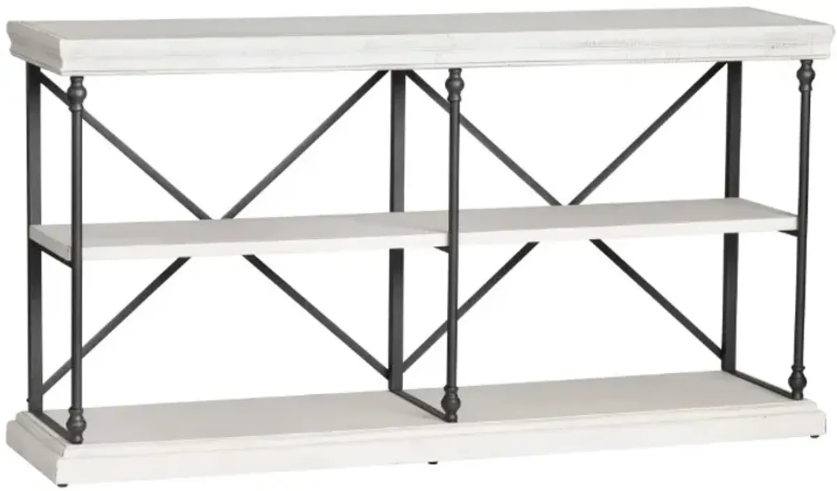 Crestview Collection Hanover White Console Table with Black Frame