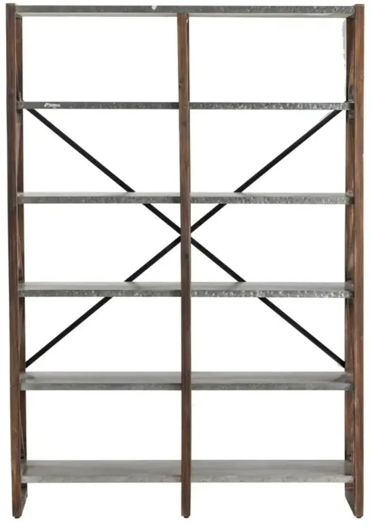 Crestview Collection Newhart Dark Brown/Silver Bookshelf