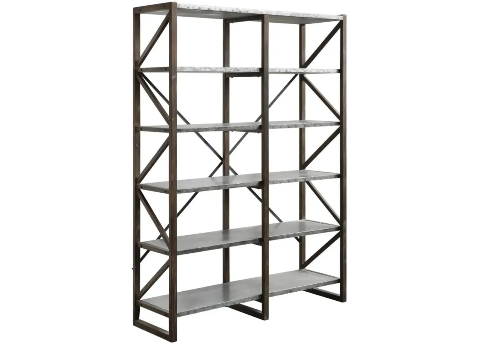 Crestview Collection Newhart Dark Brown/Silver Bookshelf