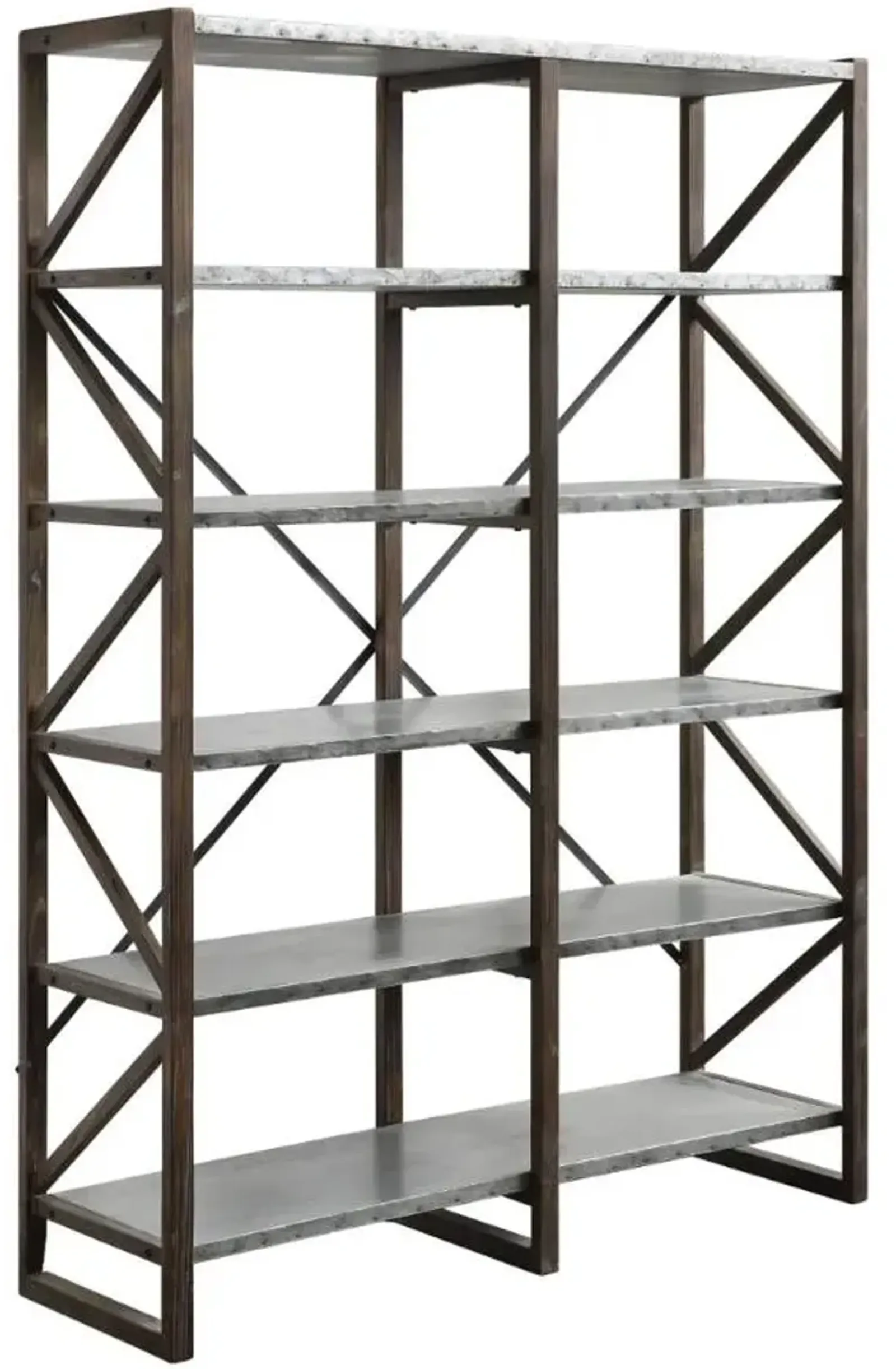 Crestview Collection Newhart Dark Brown/Silver Bookshelf