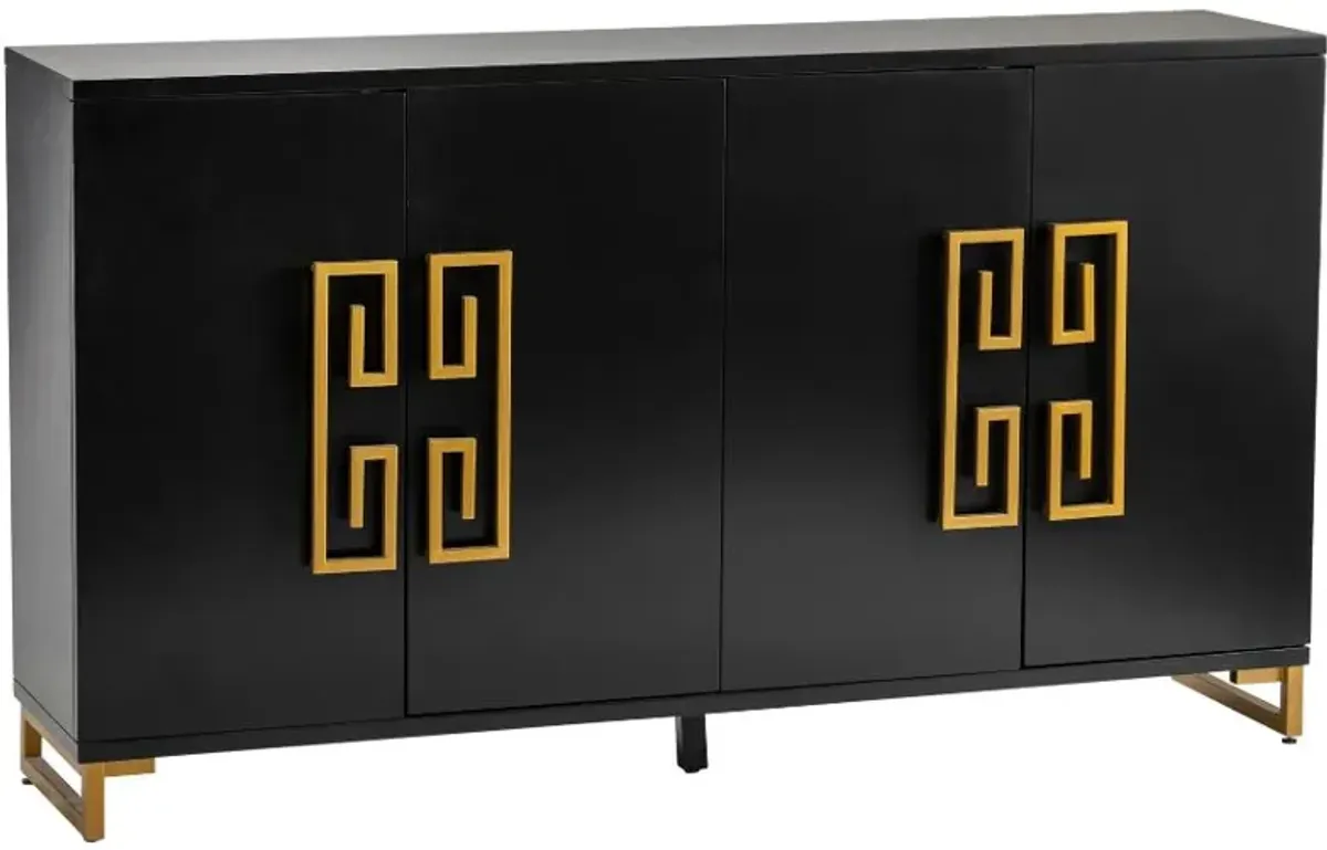 Crestview Collection Corinthian Black/Gold Sideboard