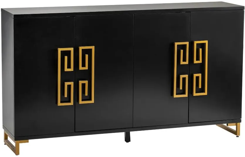Crestview Collection Corinthian Black/Gold Sideboard