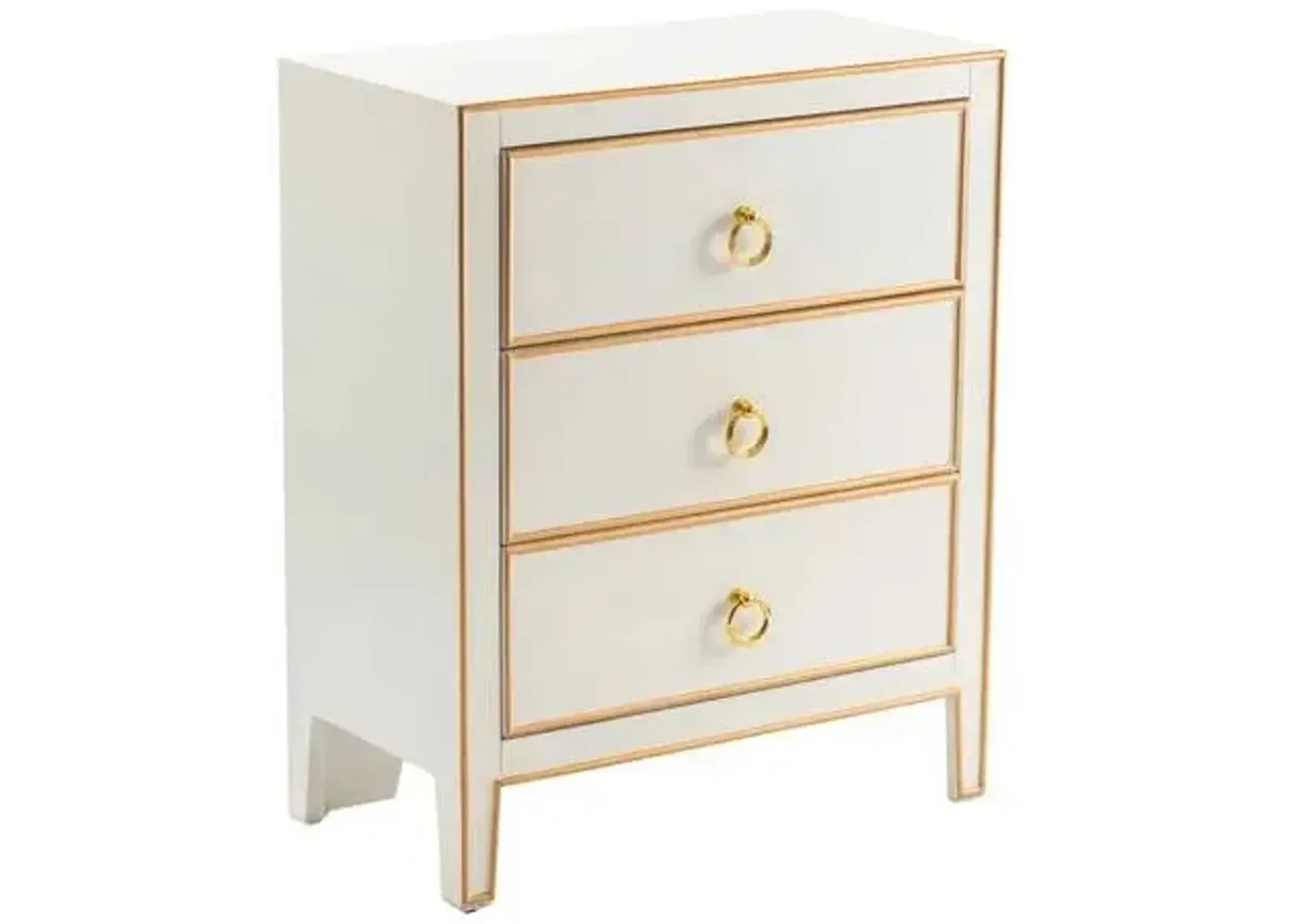 Crestview Collection Phoebe White and Gold Chest