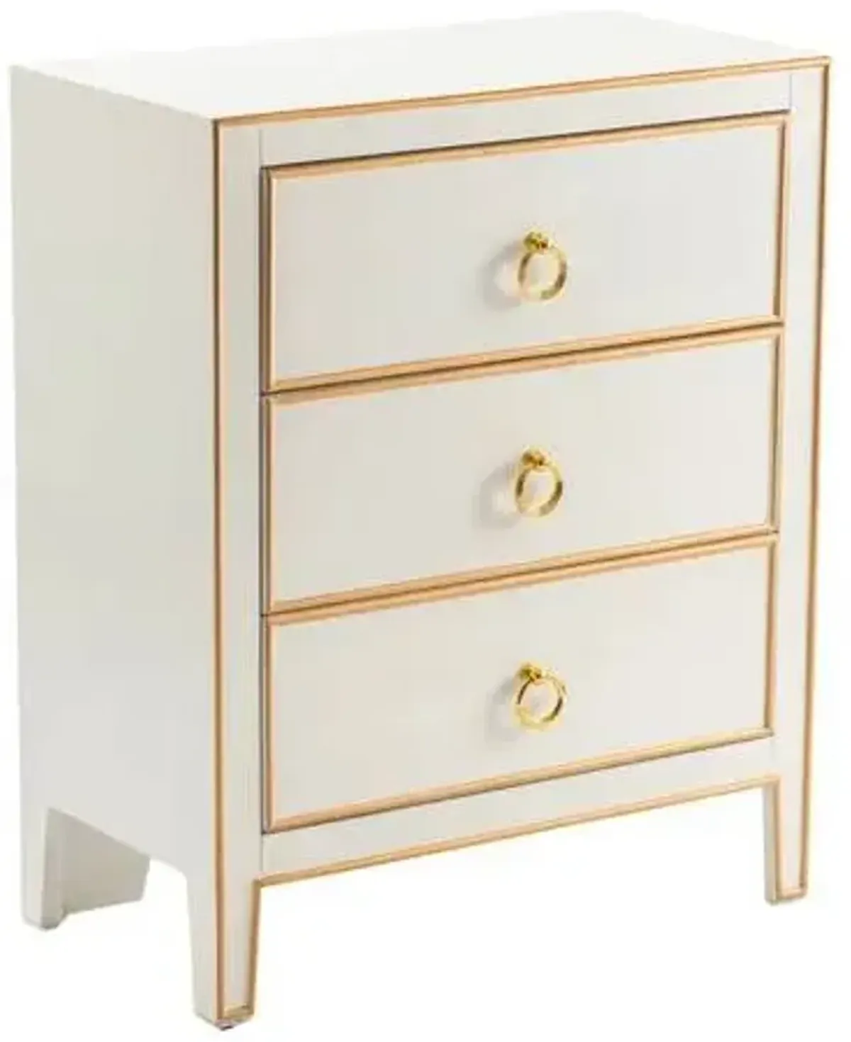 Crestview Collection Phoebe White and Gold Chest